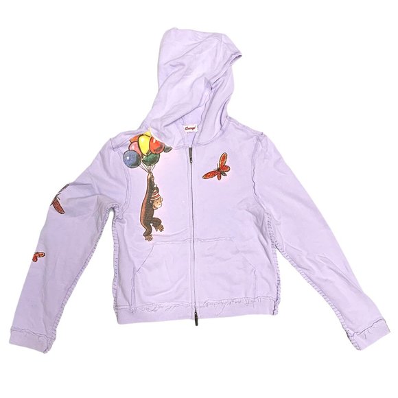 Curious George Women's Zip Hoodie Lavender